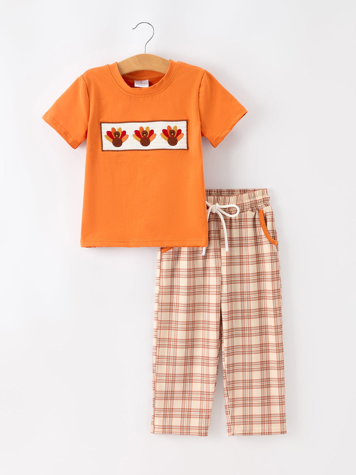 Rylee Faith Designs - Thanksgiving Turkey Plaid Boys Pants Set - alternate view 8