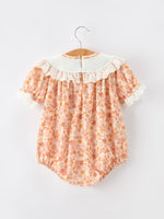 Rylee Faith Designs - Thanksgiving Turkey Floral Lace Bubble Girls Romper - alternate view 8