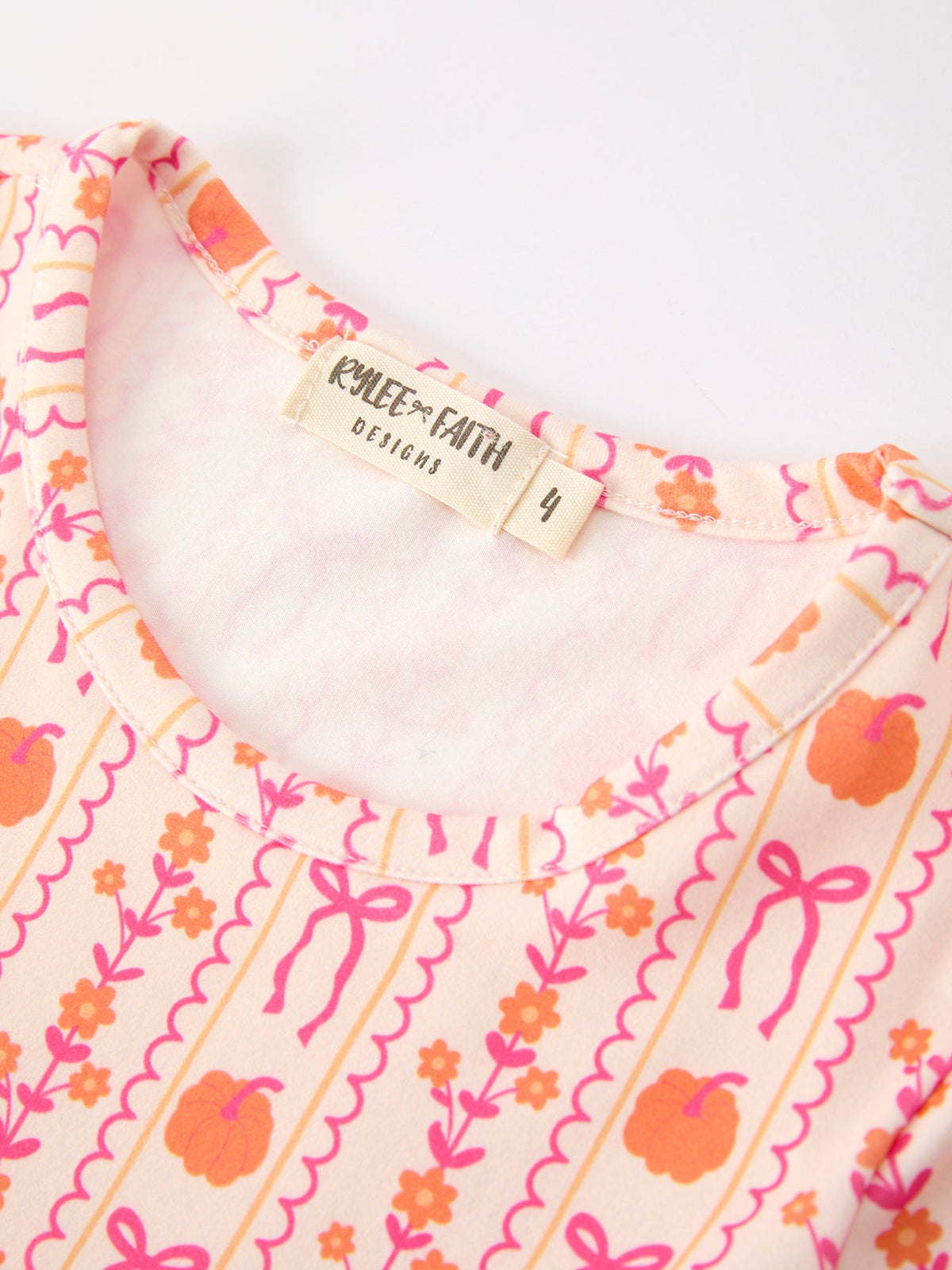 Rylee Faith Designs - Halloween Thanksgiving Pumpkin Bow Pocket Girls Dress - alternate view 8