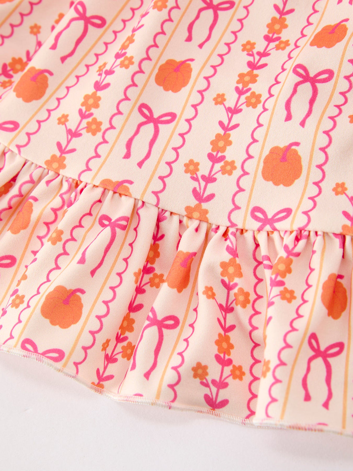 Rylee Faith Designs - Halloween Thanksgiving Pumpkin Bow Pocket Girls Dress - alternate view 10