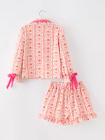 Rylee Faith Designs - Halloween Thanksgiving Pumpkin Bow Girls Pajama Set - alternate view 8