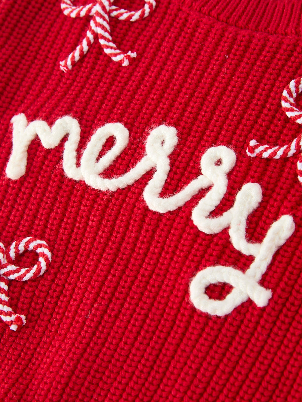 Rylee Faith Designs - Christmas Candy Cane Merry Knit Baby Romper - alternate view 11