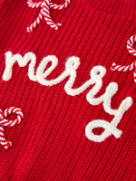 Rylee Faith Designs - Christmas Candy Cane Merry Knit Baby Romper - alternate view 11