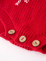 Rylee Faith Designs - Christmas Candy Cane Merry Knit Baby Romper - alternate view 12