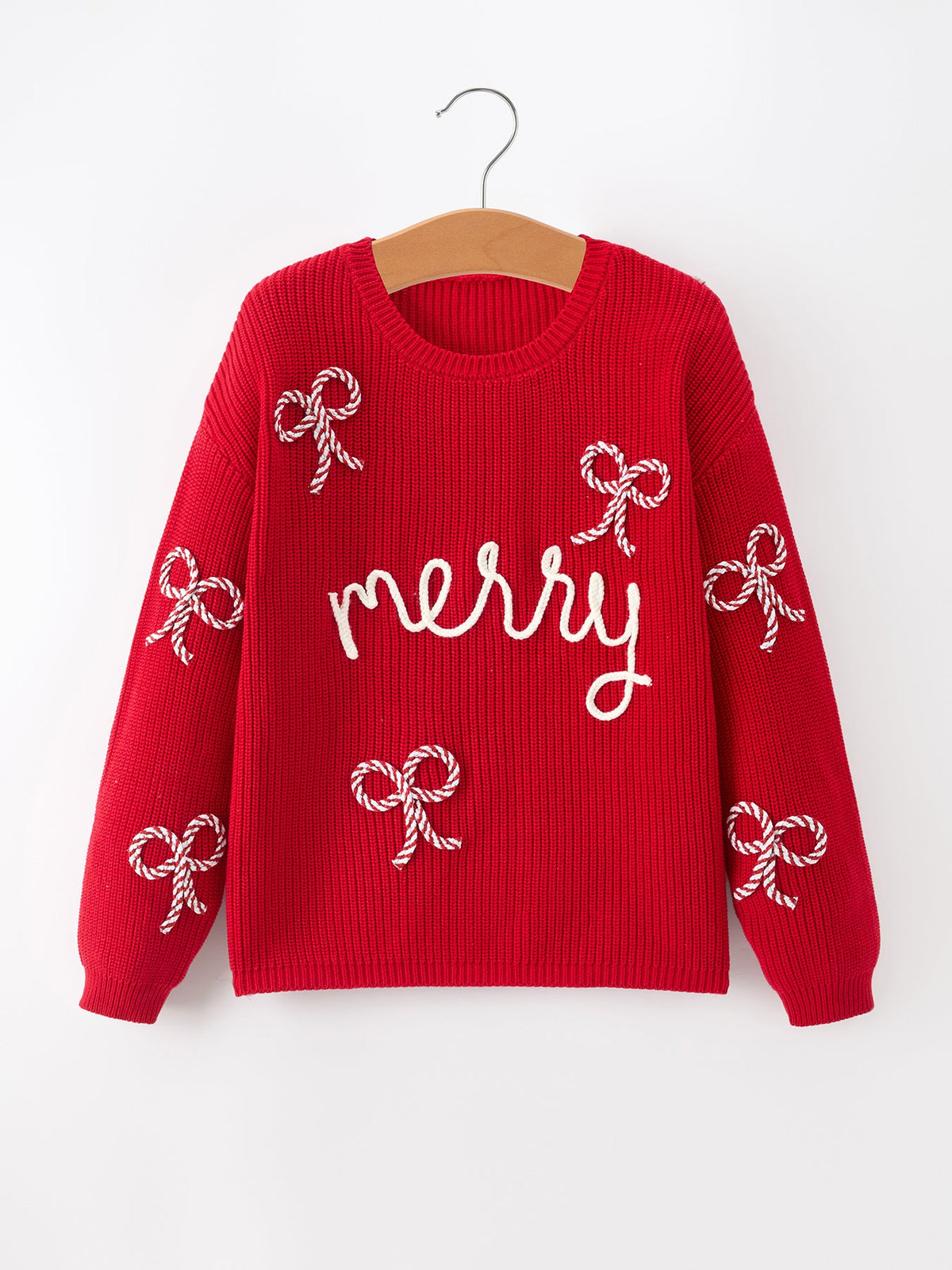 Rylee Faith Designs - Mom and Me Winter Christmas Red "merry" Pullover Sweater - alternate view 19