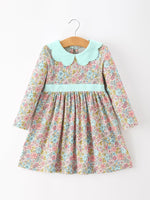 Rylee Faith Designs - Mint Floral Girl Dress Petals Collar