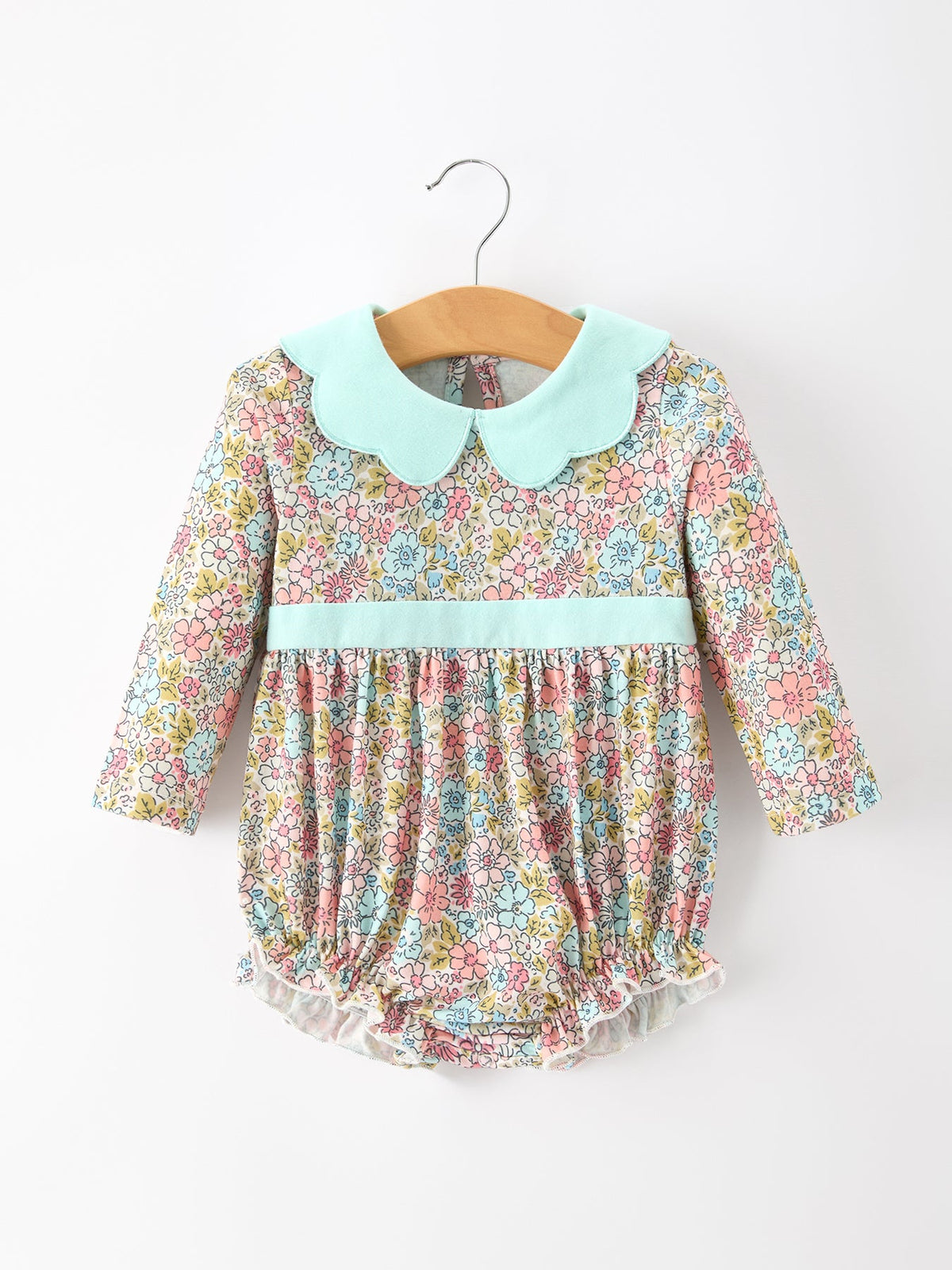 Rylee Faith Designs - Mint Floral Baby Bubble Petals Collar