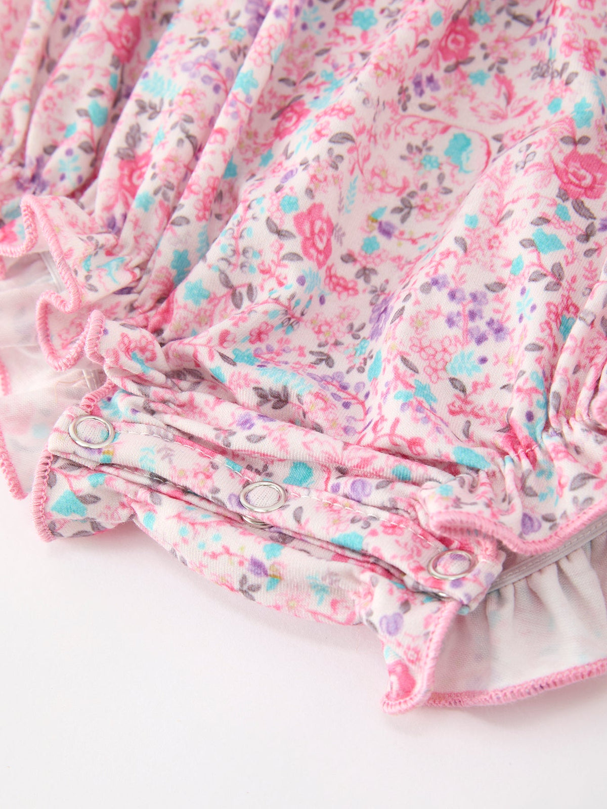 Rylee Faith Designs - Pink Bow Smocked Floral Baby Bubble - alternate view 5