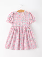 Rylee Faith Designs - Pink Bow Smocked Floral Girl Dress - alternate view 2