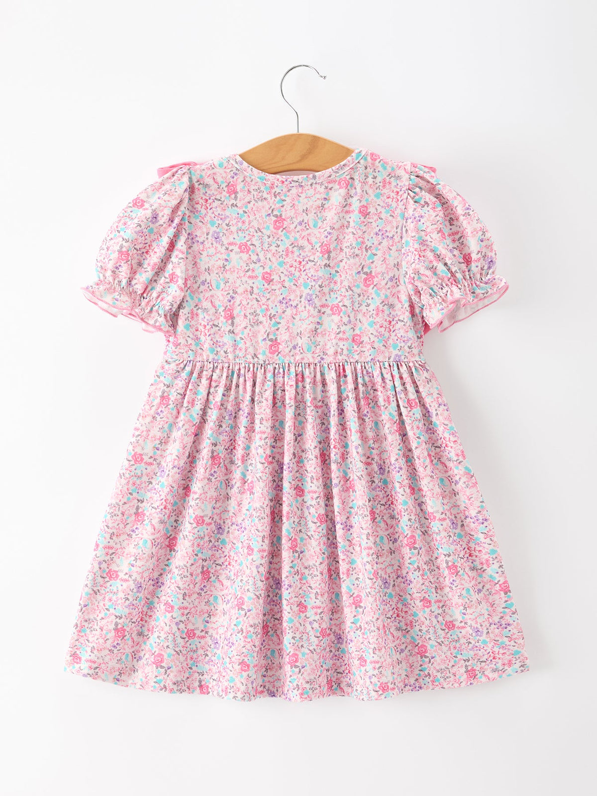 Rylee Faith Designs - Pink Bow Smocked Floral Girl Dress - alternate view 2