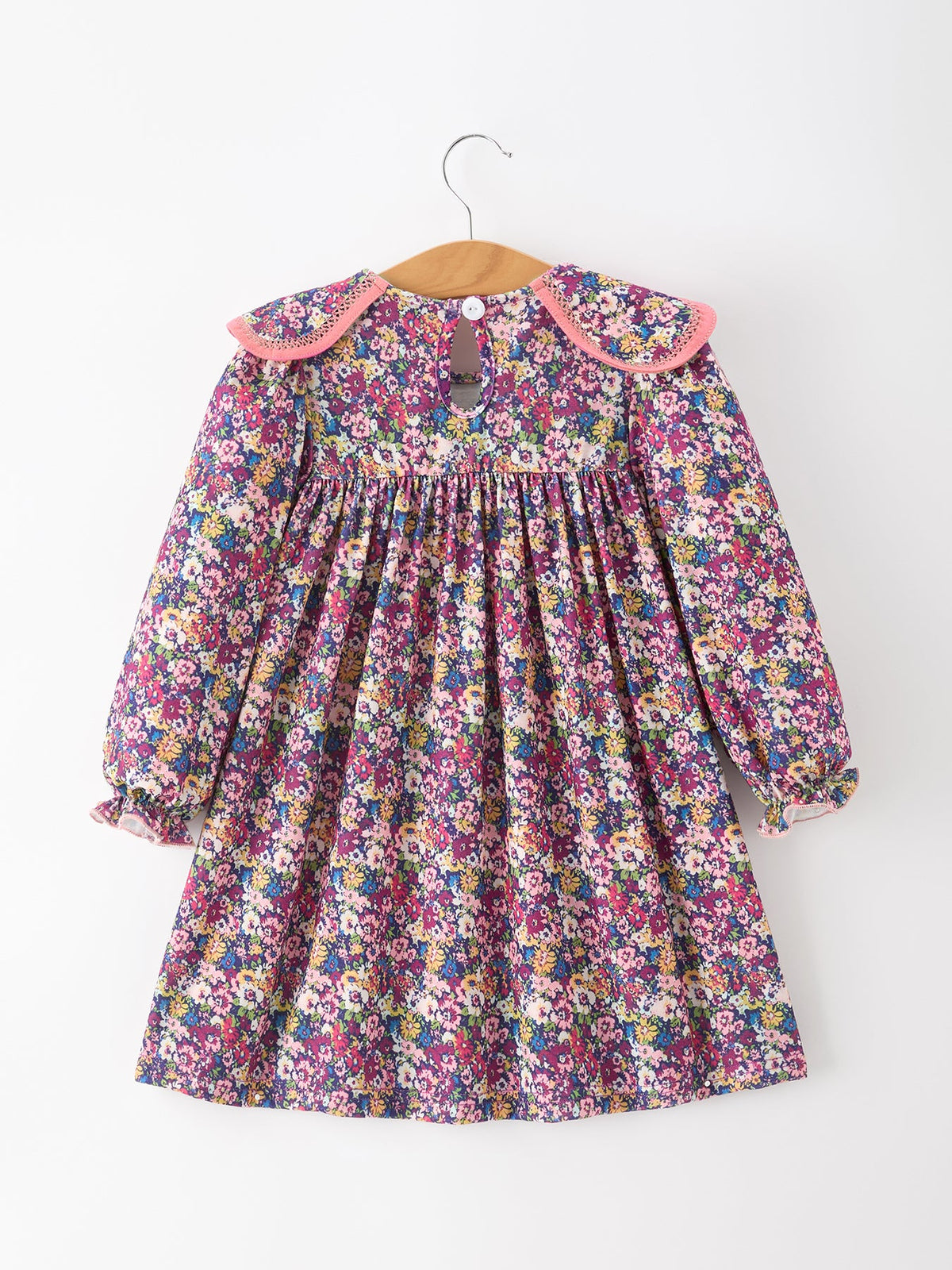 Rylee Faith Designs - Pink Floral Petals Collar Girl Dress - alternate view 2