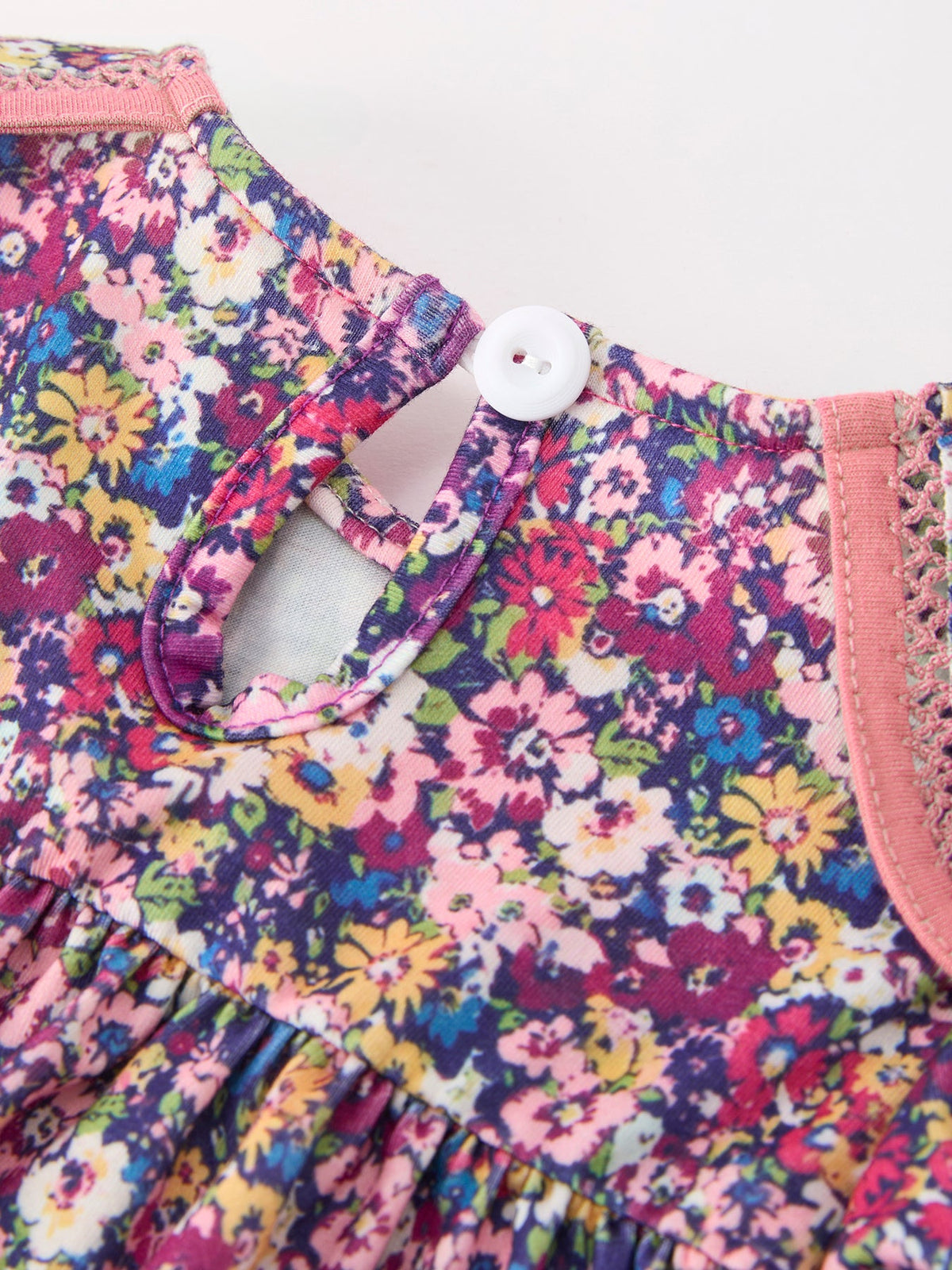 Rylee Faith Designs - Pink Floral Petals Collar Girl Bloomer Set - alternate view 4