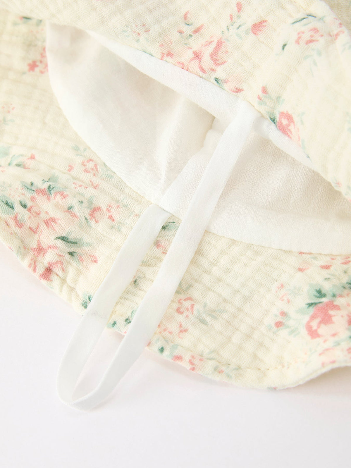 Rylee Faith Designs - Muslin Summer Floral Print Smocked Baby Girl Romper Set Hat - alternate view 5