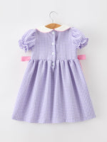 Rylee Faith Designs - Thanksgiving Turkey Smocked Plaid Bow Girls Dress - alternate view 2