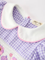 Rylee Faith Designs - Thanksgiving Turkey Smocked Plaid Bow Girls Dress - alternate view 3