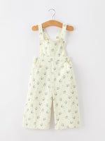 Rylee Faith Designs - Girls Floral Print Lace Trim Wide Leg Jumpsuit