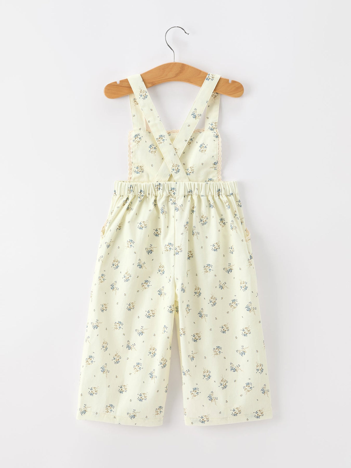 Rylee Faith Designs - Girls Floral Print Lace Trim Wide Leg Jumpsuit - alternate view 2