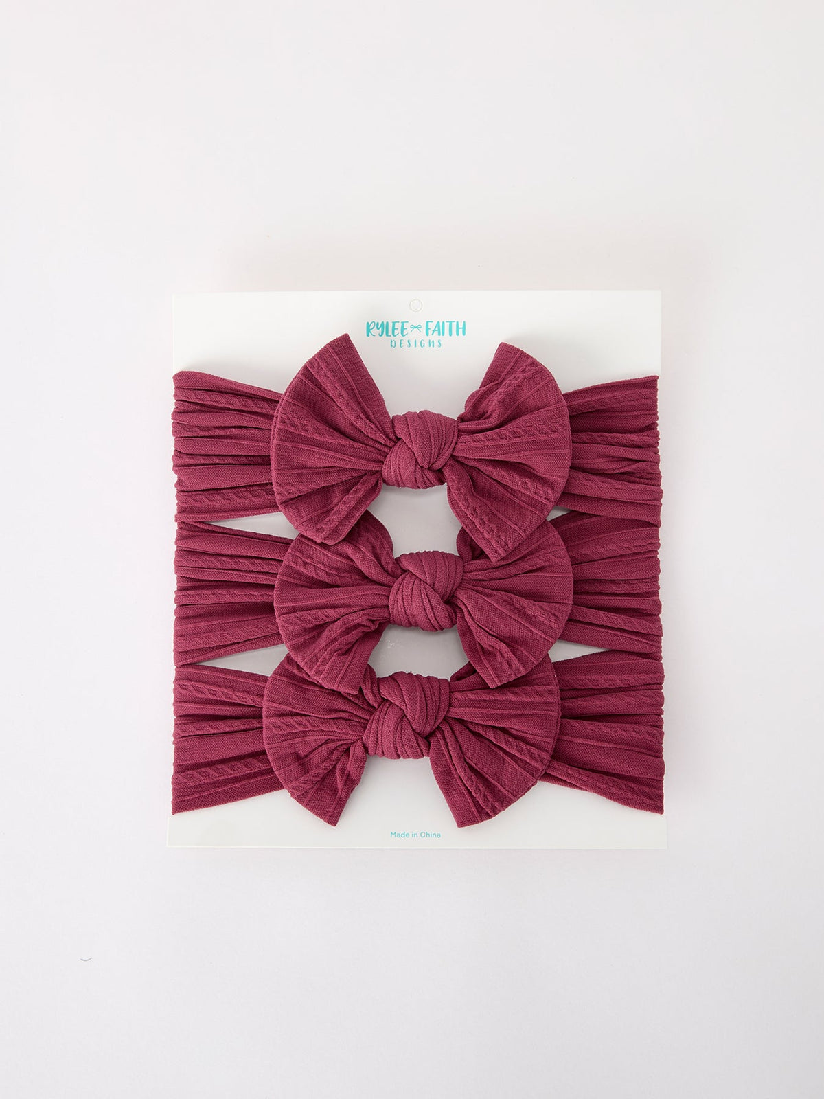 Rylee Faith Designs - Baby Girl Bow Headband Same Color 3 Piece Set - alternate view 2