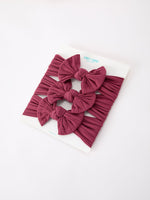 Rylee Faith Designs - Baby Girl Bow Headband Same Color 3 Piece Set - alternate view 3