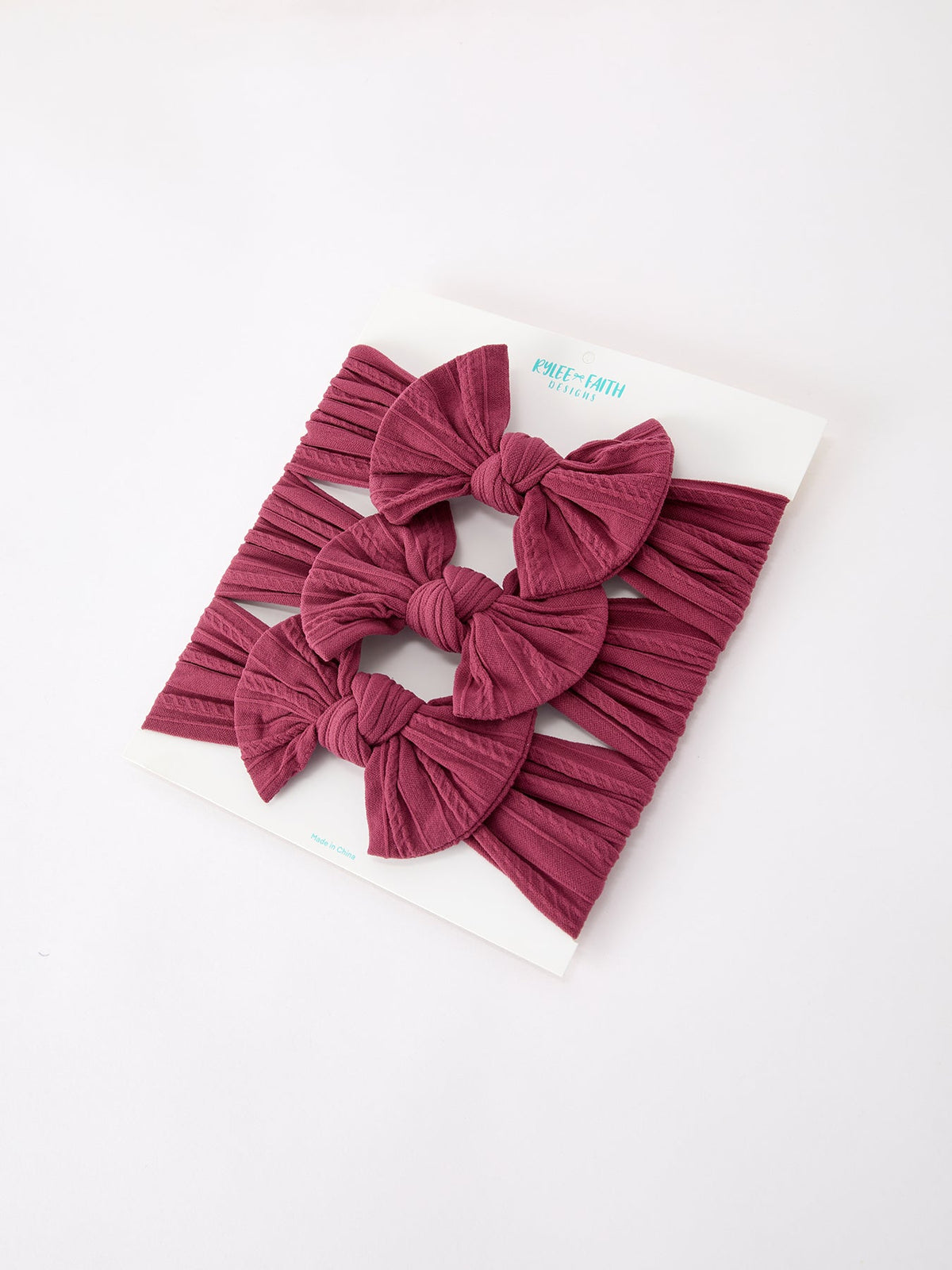 Rylee Faith Designs - Baby Girl Bow Headband Same Color 3 Piece Set - alternate view 3