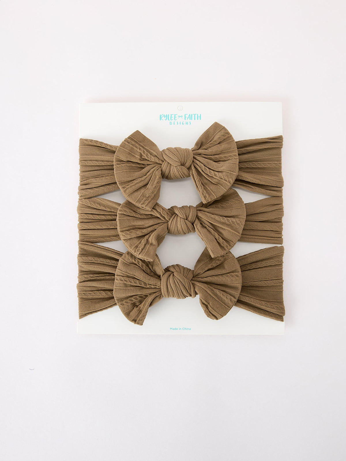 Rylee Faith Designs - Baby Girl Bow Headband Same Color 3 Piece Set - alternate view 4
