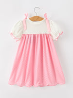 Rylee Faith Designs - Fall Pink Ballet Embroidery Bow Polka Dot Dress - alternate view 8