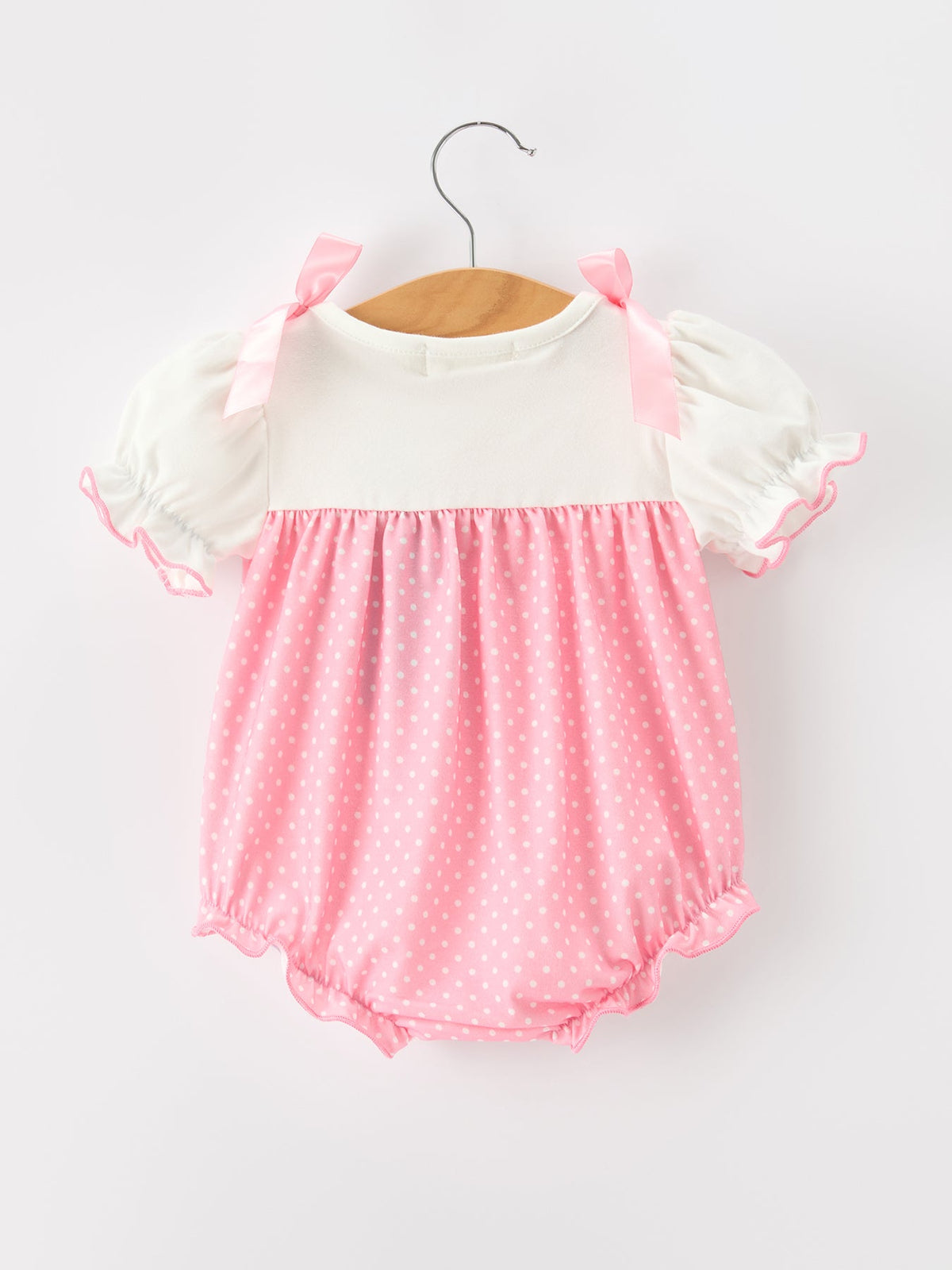Rylee Faith Designs - Fall Pink Ballet Embroidery Bow Bubble Romper - alternate view 10