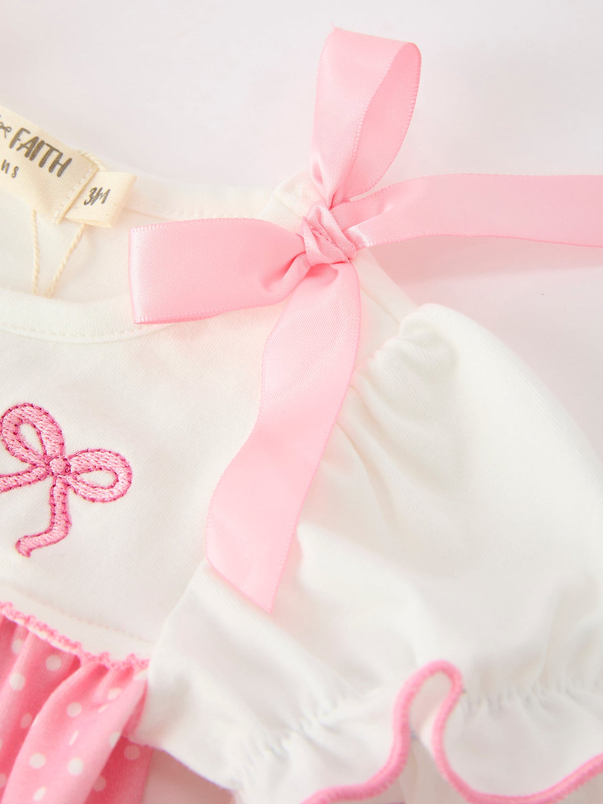 Rylee Faith Designs - Fall Pink Ballet Embroidery Bow Bubble Romper - alternate view 11