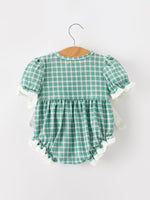 Rylee Faith Designs - Western Plaid Horse Embroidered Girl Bubble Romper - alternate view 7
