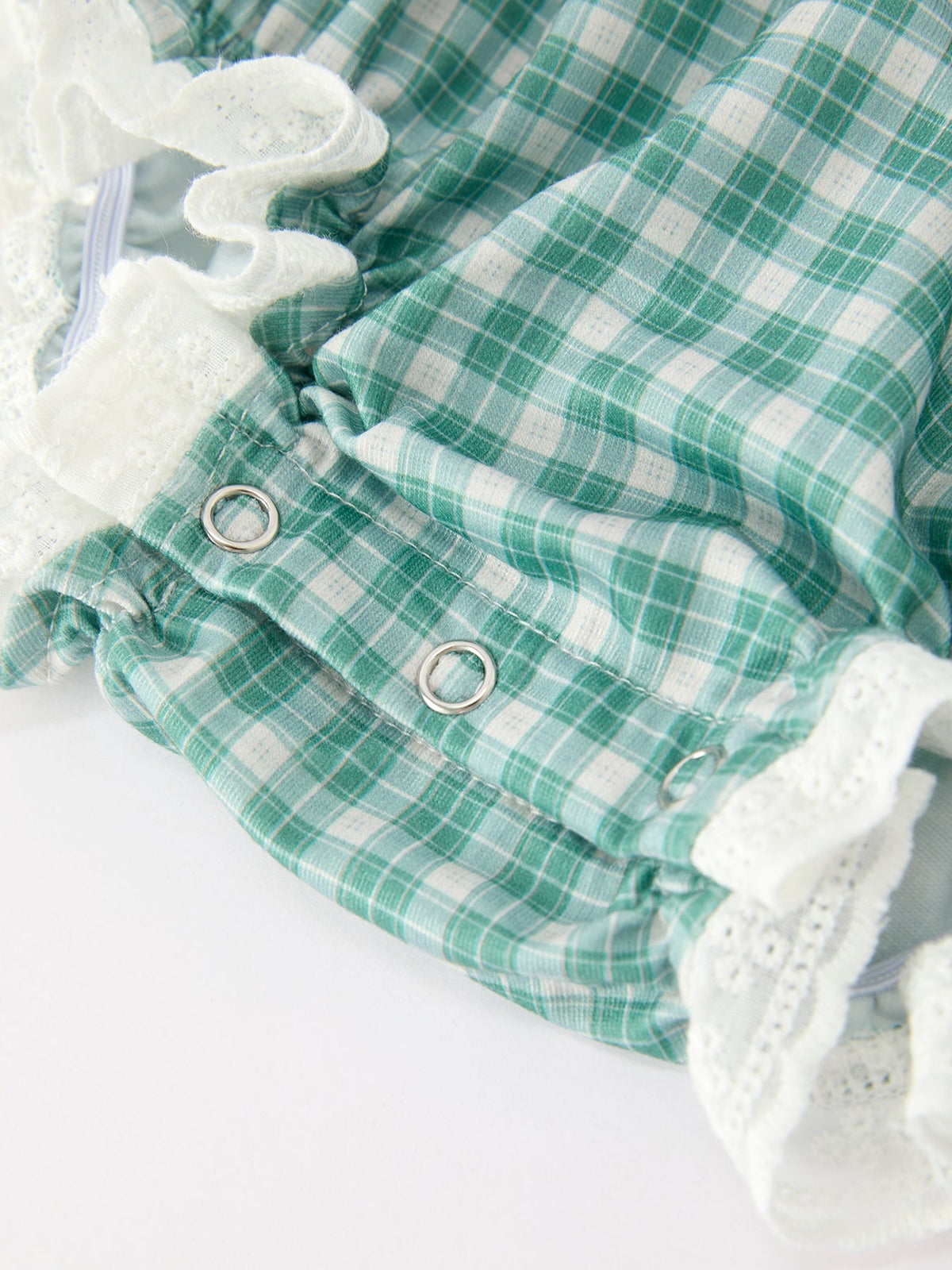 Rylee Faith Designs - Western Plaid Horse Embroidered Girl Bubble Romper - alternate view 10