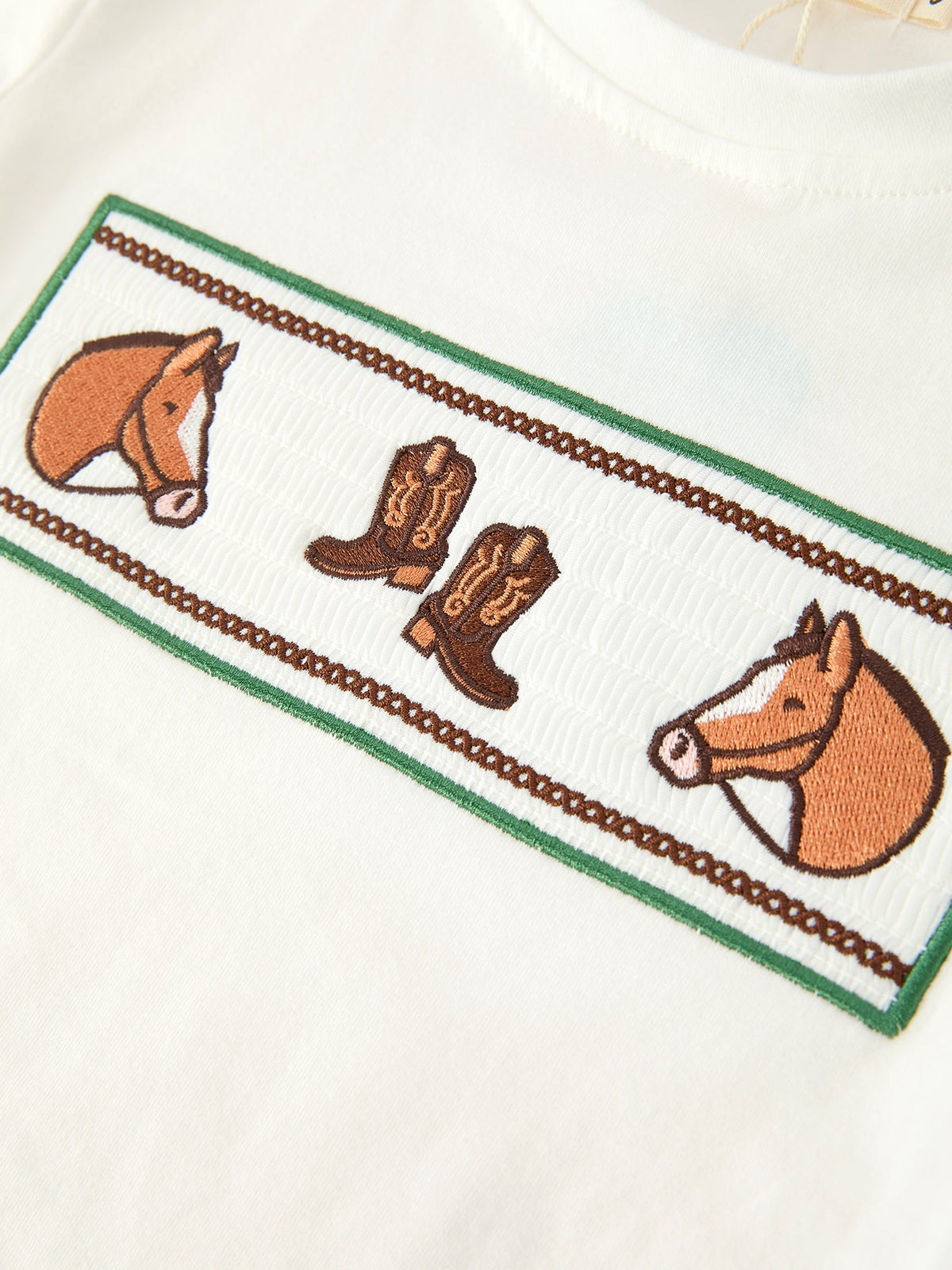 Rylee Faith Designs - Western Plaid Horse Embroidery Boy Pants Set - alternate view 9
