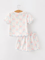 Rylee Faith Designs - Bow Floral Girl Short Set Scallop Hem - alternate view 2