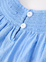 Rylee Faith Designs - Blue Fall Thanksgiving&Halloween Pumpkin Smock Embroidery Lace Baby Girl Dress - alternate view 10