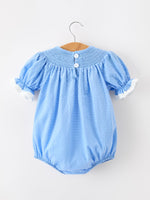Rylee Faith Designs - Halloween Thanksgiving Pumpkin Smocked Bubble Romper - alternate view 7