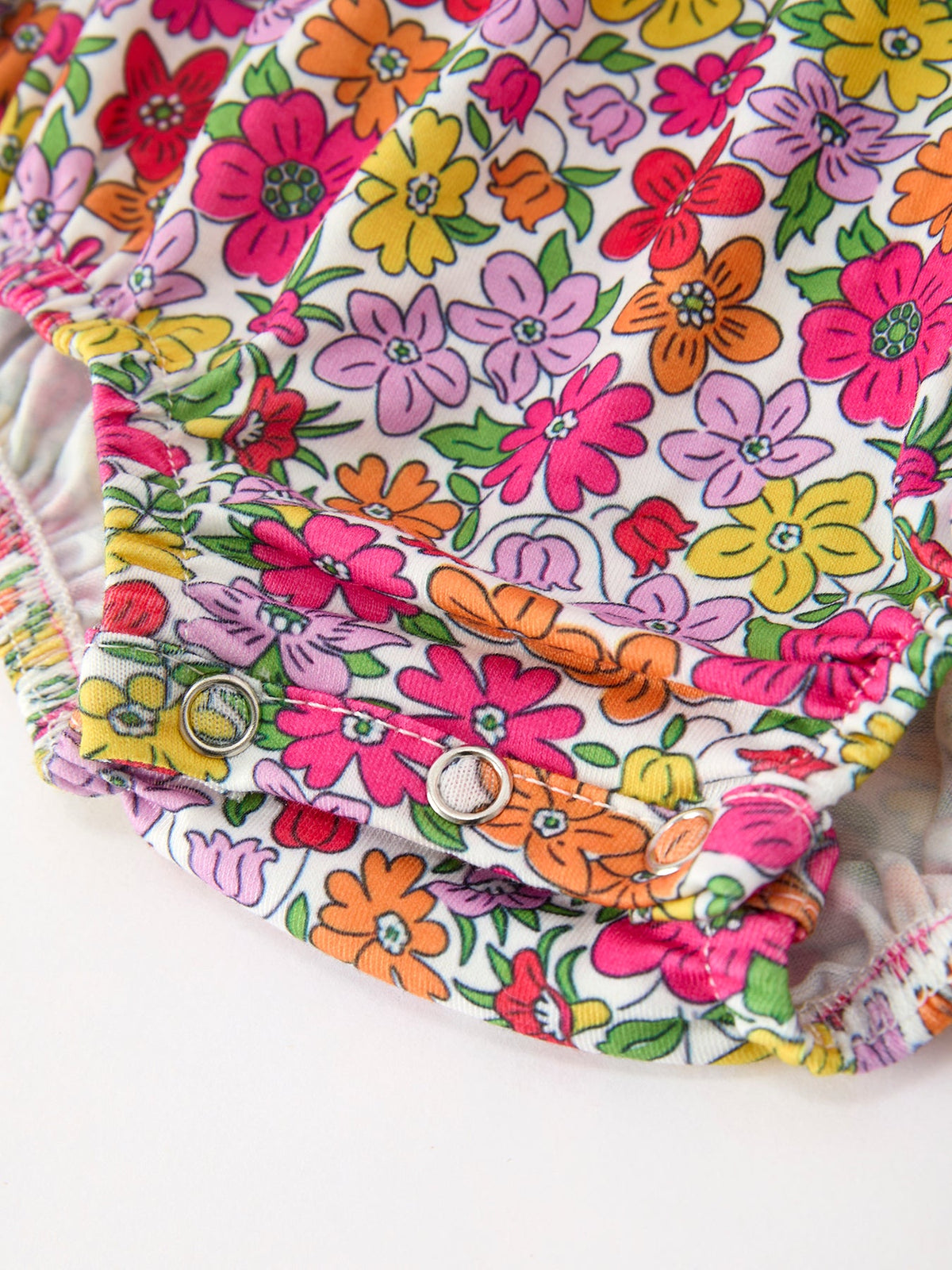 Rylee Faith Designs - Hot Pink Bow Floral Girl Bubble Romper - alternate view 5