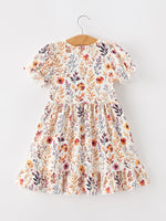 Rylee Faith Designs - Fall Floral Puff Sleeve Ruffle Girls Dress - alternate view 7