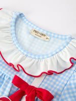 Rylee Faith Designs - Christmas Santa Bow Plaid Girls Dress - alternate view 3