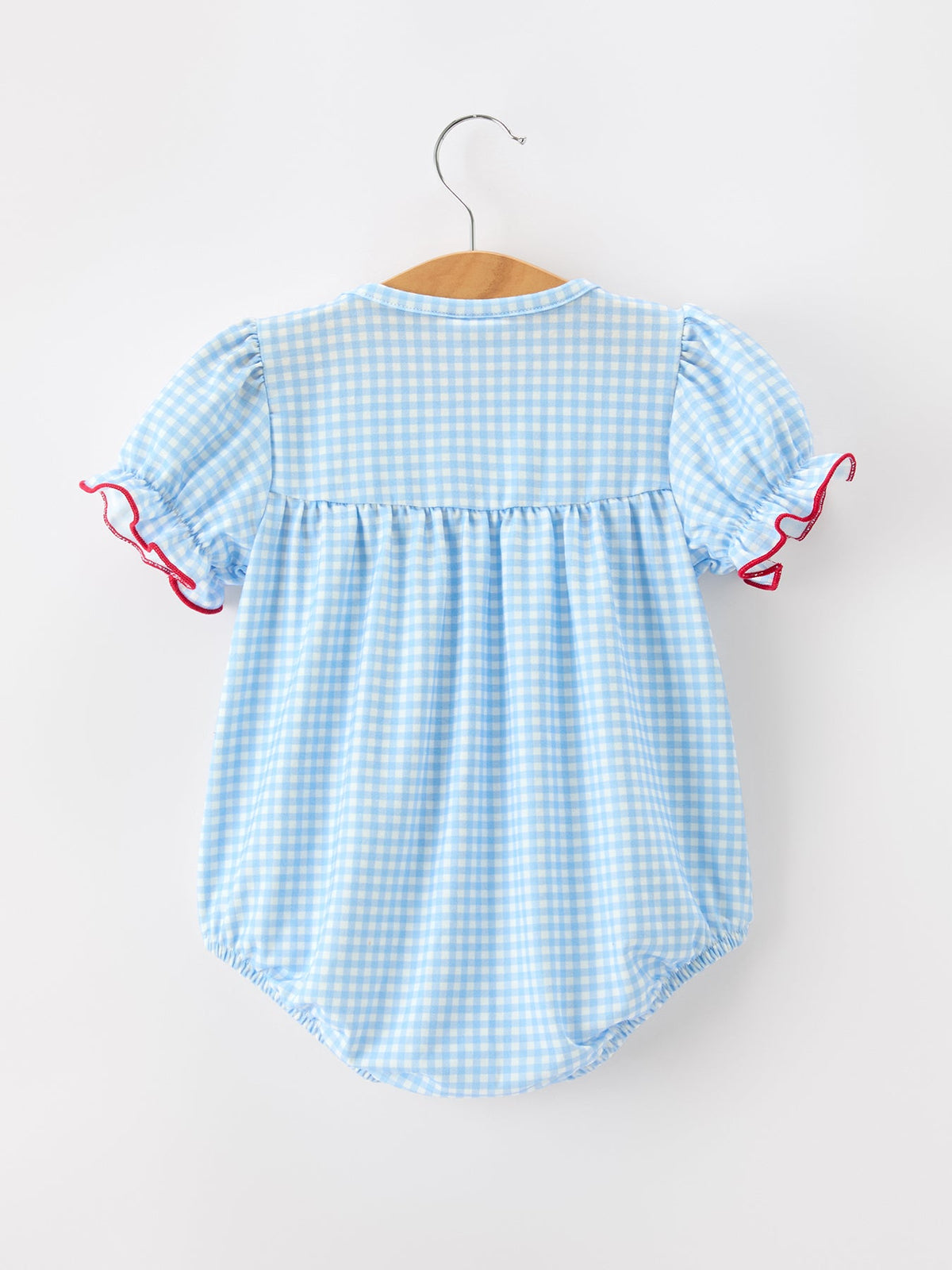 Rylee Faith Designs - Christmas Santa Bow Plaid Girls Bubble Romper - alternate view 2