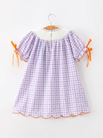 Rylee Faith Designs - Halloween Ghost Plaid Bow Scallop Girls Dress - alternate view 2