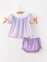 Rylee Faith Designs - Halloween Ghost Plaid Bow Girls Bloomer Set - alternate view 2
