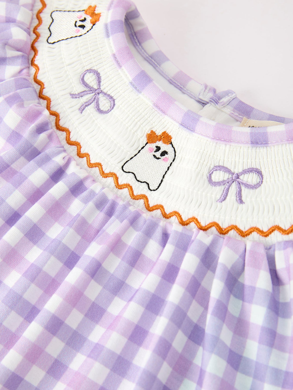 Rylee Faith Designs - Halloween Ghost Plaid Bow Girls Bloomer Set - alternate view 3