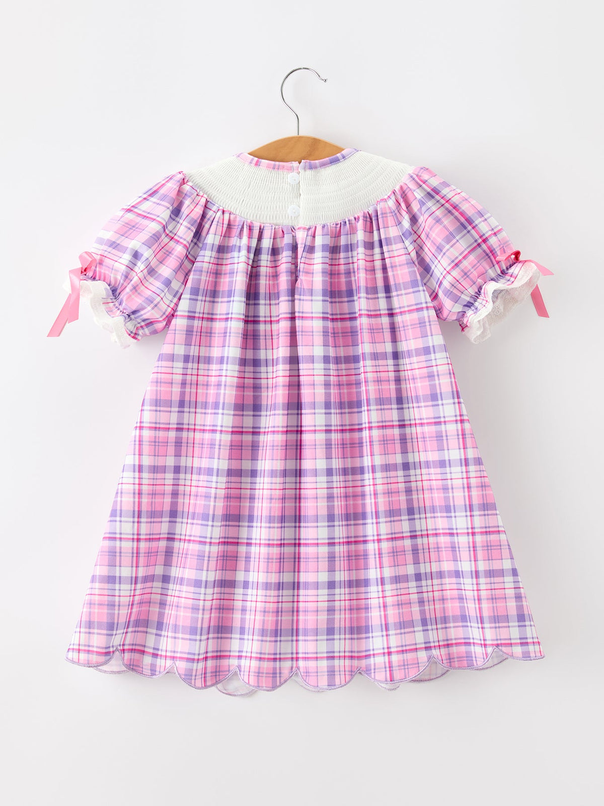 Rylee Faith Designs - Halloween Plaid Bat Smocked Girls Dress - alternate view 2