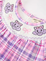 Rylee Faith Designs - Halloween Plaid Bat Smocked Girls Dress - alternate view 3