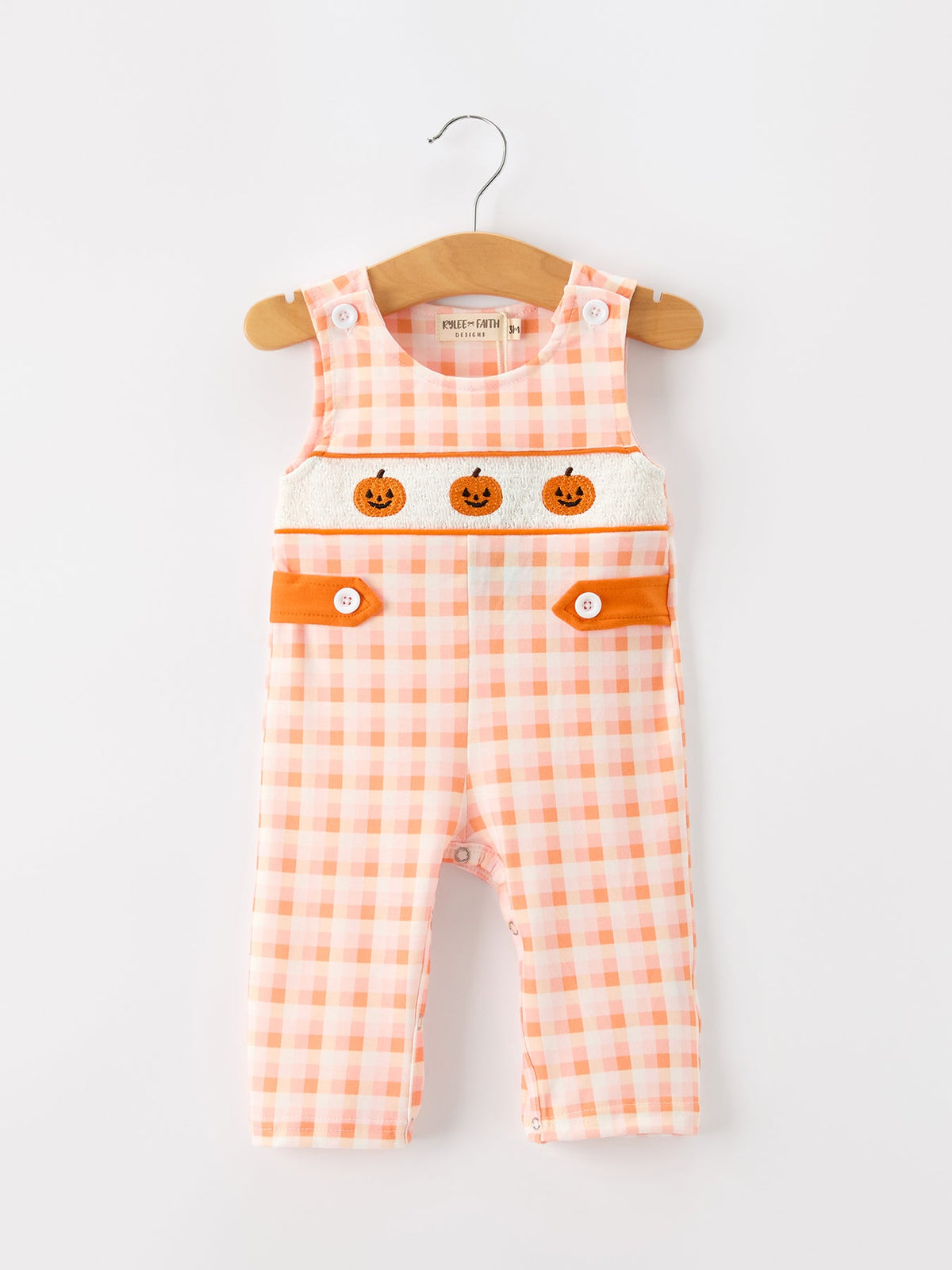 Rylee Faith Designs - Halloween Pumpkin Plaid Boys JonJon
