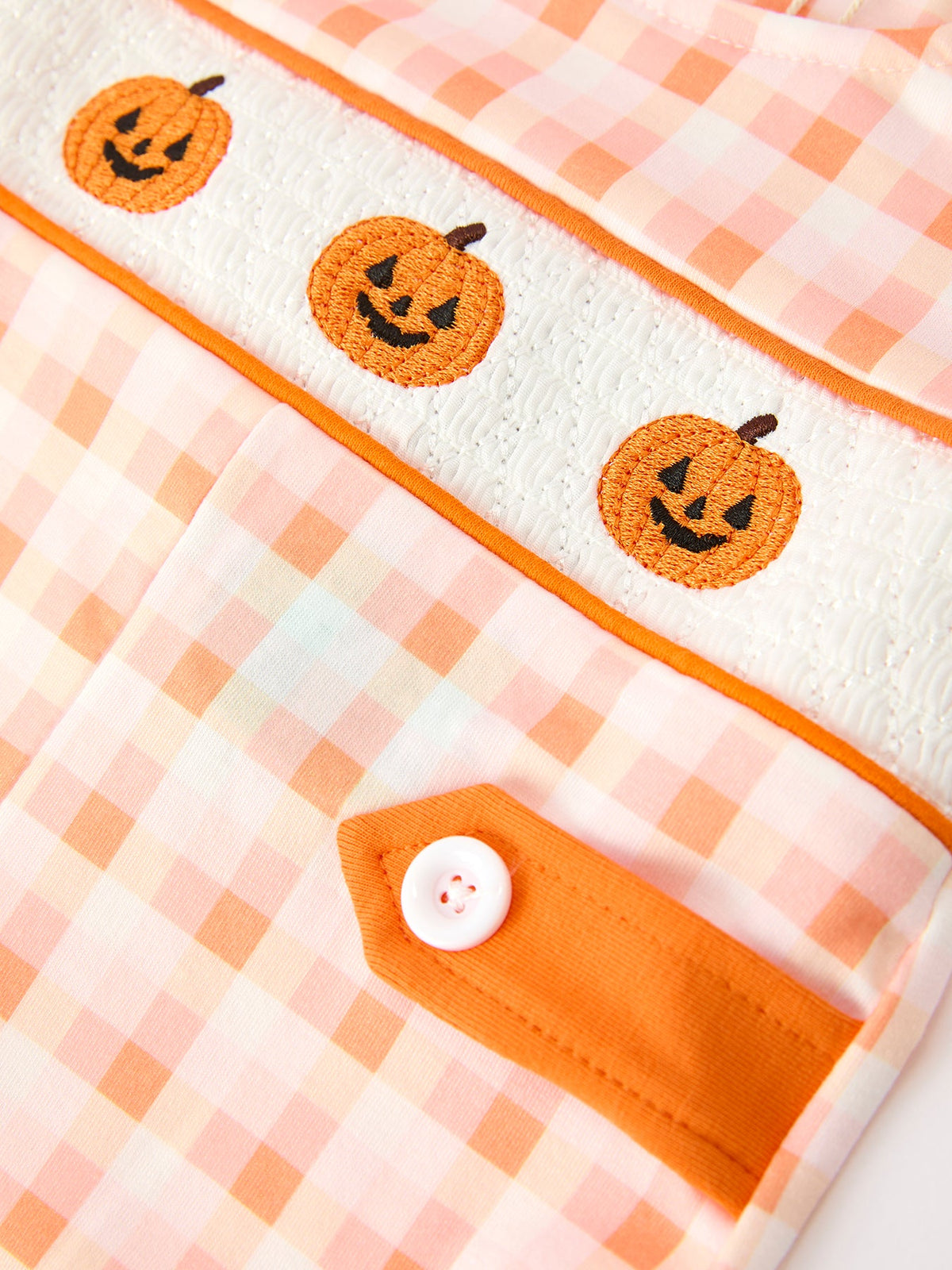 Rylee Faith Designs - Halloween Pumpkin Plaid Boys JonJon - alternate view 4