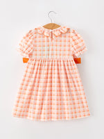 Rylee Faith Designs - Halloween Pumpkin Plaid Bow Girls Dress - alternate view 2