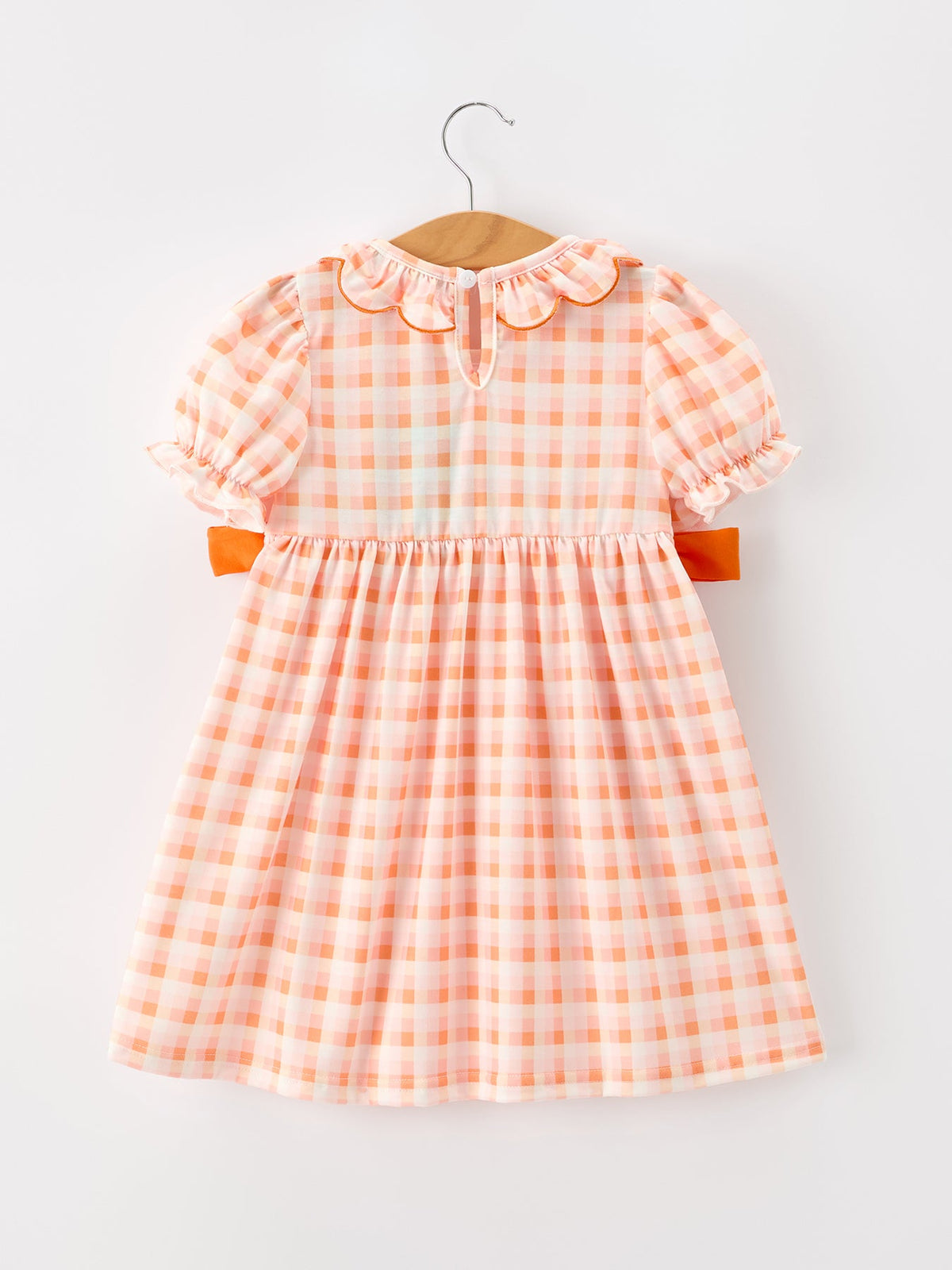 Rylee Faith Designs - Halloween Pumpkin Plaid Bow Girls Dress - alternate view 2