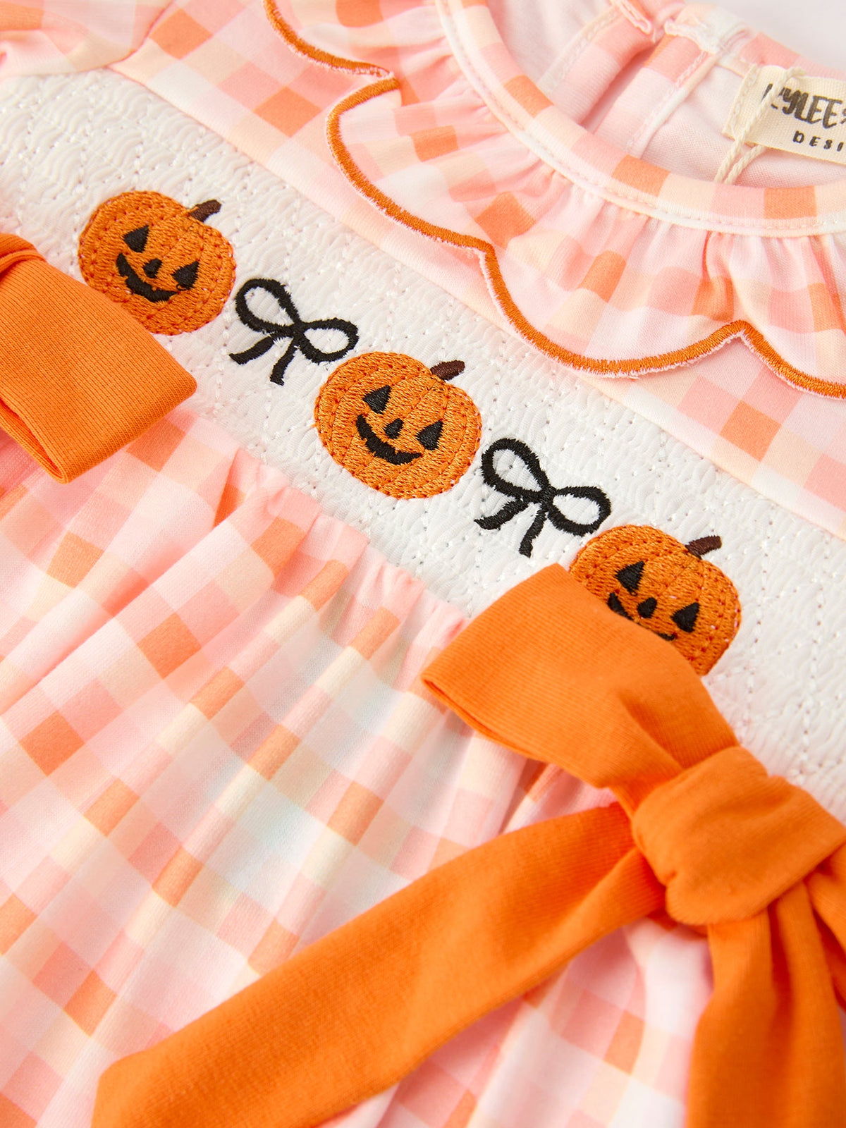 Rylee Faith Designs - Halloween Pumpkin Plaid Girls Bloomer Set - alternate view 3