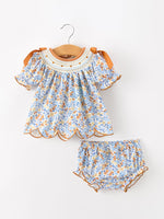 Rylee Faith Designs - Fall Floral Smocked Girls Bloomer Set - alternate view 6