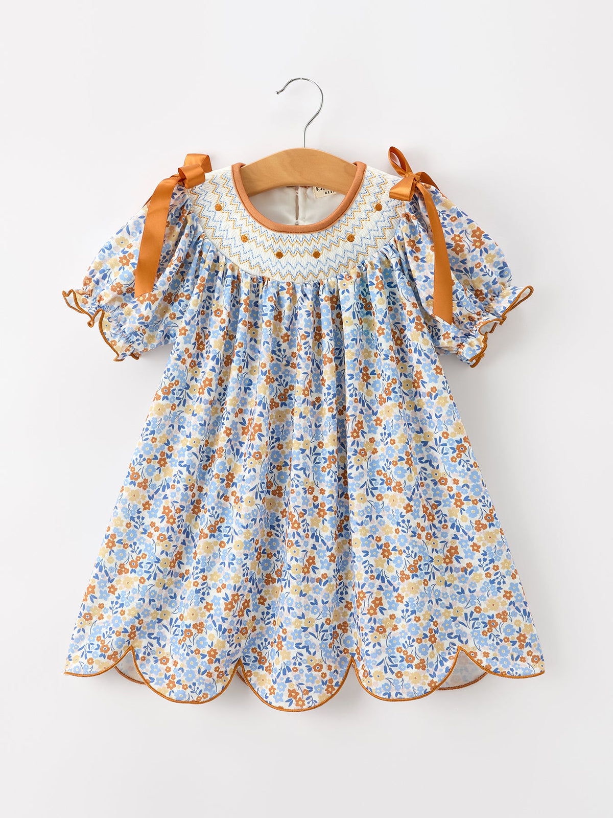 Rylee Faith Designs - Fall Floral Smocked Girls Dress - alternate view 6